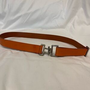 Orange Leather Belt